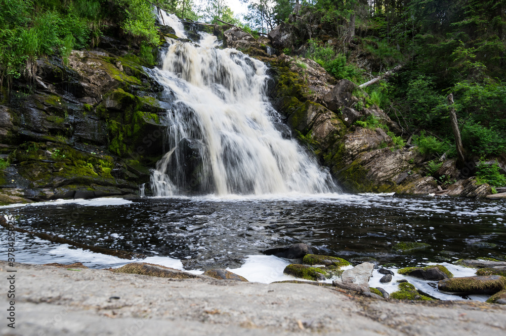 Yukankoski waterfall (also known as White bridges) on the river Kulismayoki Yukankoski waterfall (also known as White bridges) on the river Kulismayoki