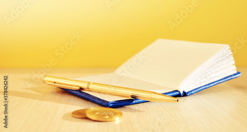Calculator and pencil. Office equipment at workplace. Conceptual image of desk work  financial paperwork and business economy.