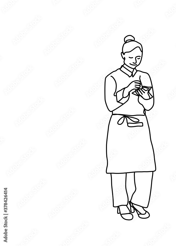 drawing line, a person is thinking of something drawing line, a person is thinking of something