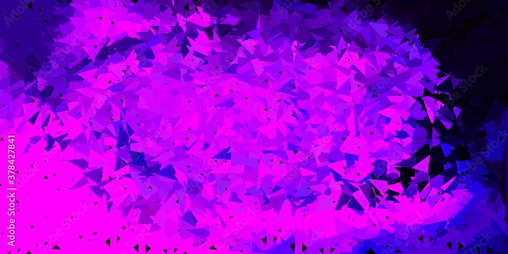 Dark purple vector triangle mosaic backdrop.