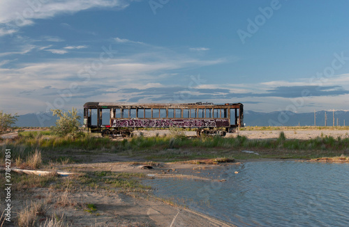 Derelict passenger train car © Chris Hinkley