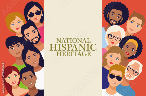 national hispanic heritage celebration lettering with people photo
