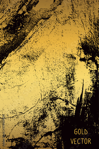 Black and Gold Grunge Background for Flyers, Brochures, Banners, web. Vector grunge modern texture.
