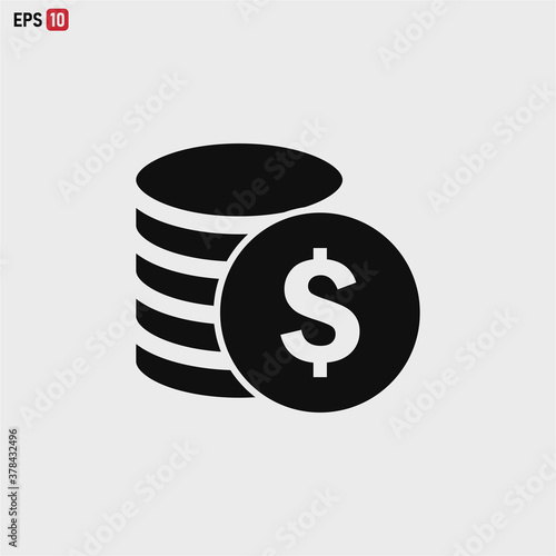 Coins icon vector . Coins with dollar