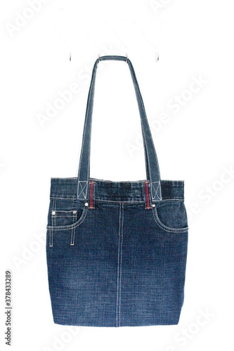 Home made bag of recycled jeans