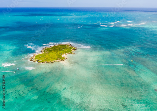 Aerial view of Popoia Island State Bird Sanctuary in Oahu  Hawaii.