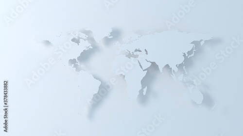 Modern world map 3d with light and shadow 