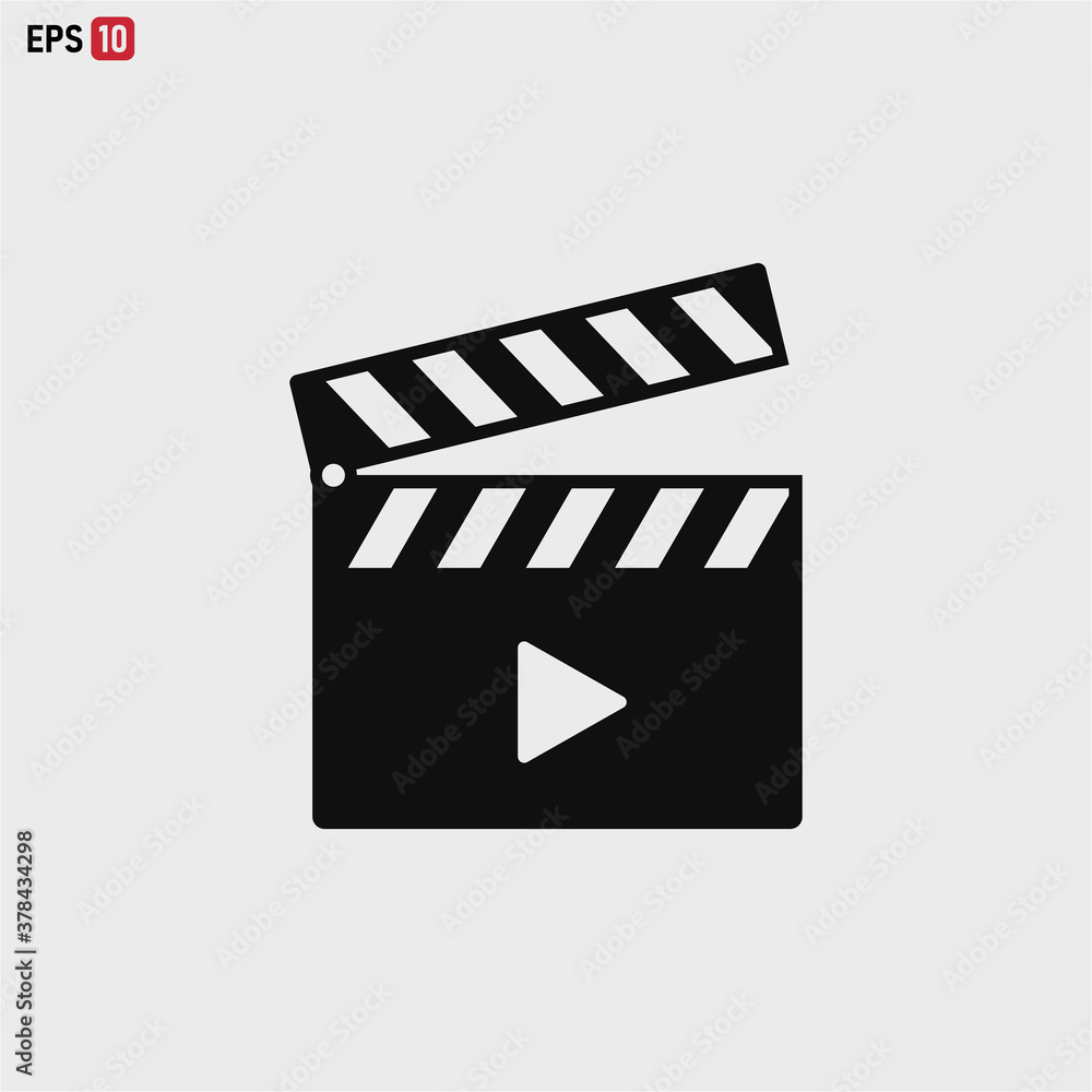 Clapperboard icon vector . Movie sign . Video