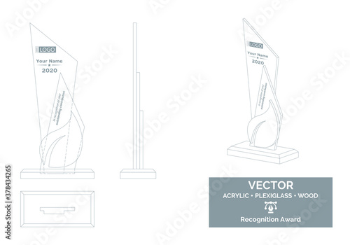 Abstract Trophy Vector Template, Business Trophy Distinction Award, Employee Recognition Trophy Award