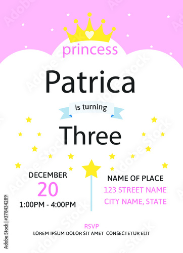Birthday Invitation Magic Wand Theme

