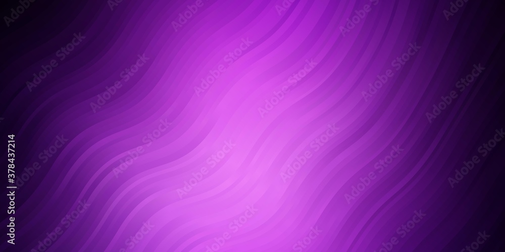 Obraz premium Dark Purple vector background with curves. Bright sample with colorful bent lines, shapes. Smart design for your promotions.