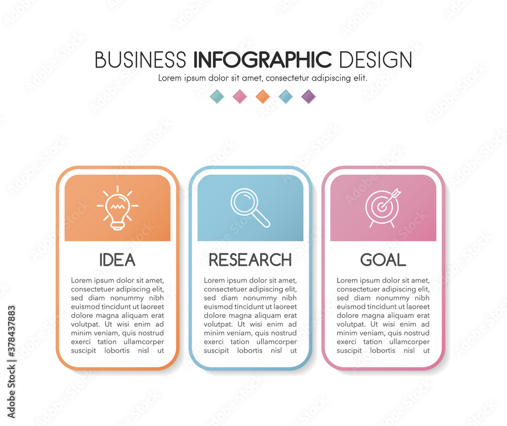 Business diagram with icons and 3 options. Infographic design. Vector Business diagram with icons and 3 options. Infographic design. Vector