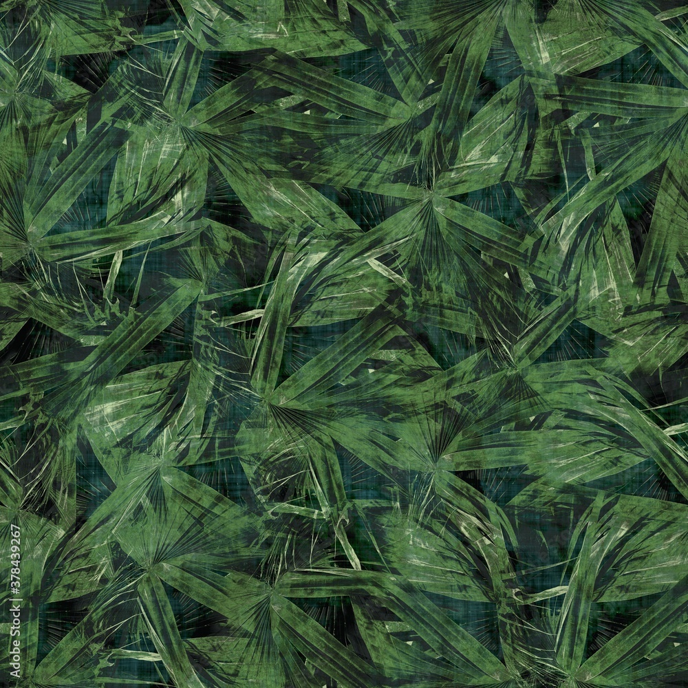 Green tropical palm tree leaves seamless pattern. High quality illustration. Vivid, detailed, and highly textured graphic design. Trendy jungle foliage for fabric or repeat surface design. Green tropical palm tree leaves seamless pattern. High quality illustration. Vivid, detailed, and highly textured graphic design. Trendy jungle foliage for fabric or repeat surface design.