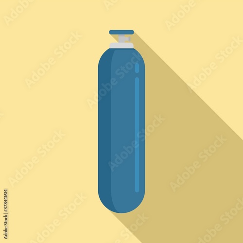 Gas cylinder oxigen icon. Flat illustration of gas cylinder oxigen vector icon for web design