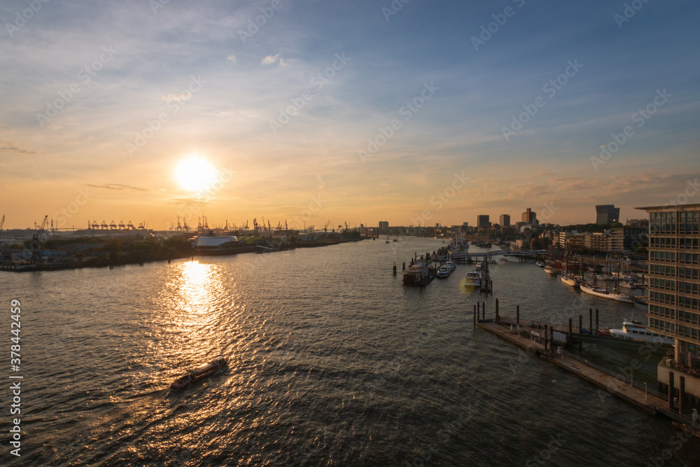 Cityscape and Port of Hamburg, Germany .