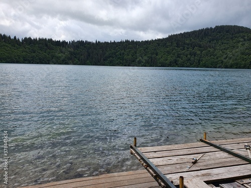 wooden pier on lake