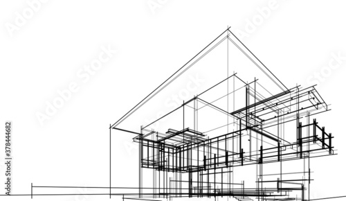 house building sketch architecture 3d 