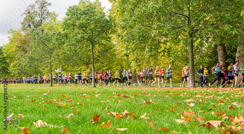 Mass Participation Running Event Through A Park