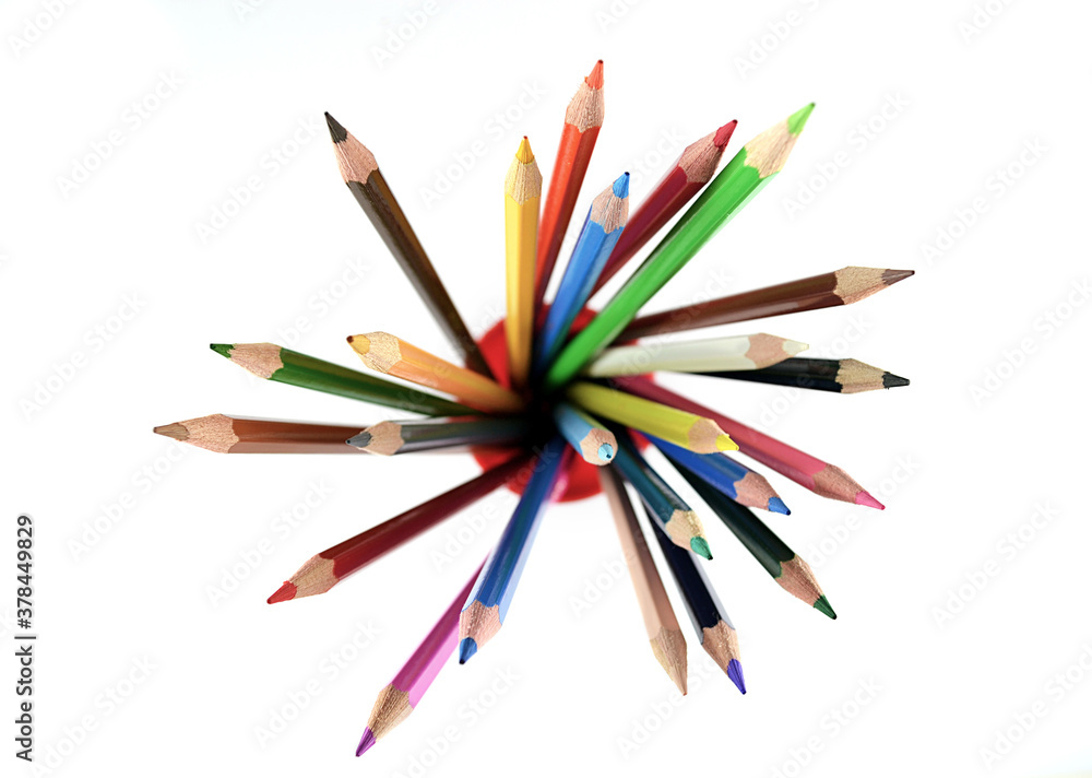 color pencils isolated on white background color pencils isolated on white background