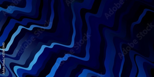Dark BLUE vector pattern with curved lines. Colorful illustration in abstract style with bent lines. Design for your business promotion.