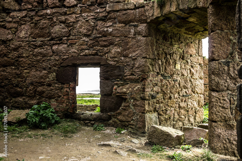 Fototapeta Naklejka Na Ścianę i Meble -  Detail of Slains Castle in Cruden Bay, Aberdeenshire, Scotland, UK