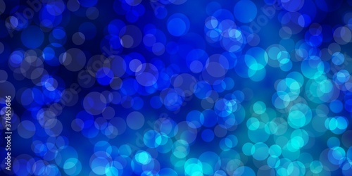 Light BLUE vector layout with circle shapes. Glitter abstract illustration with colorful drops. Design for posters, banners.