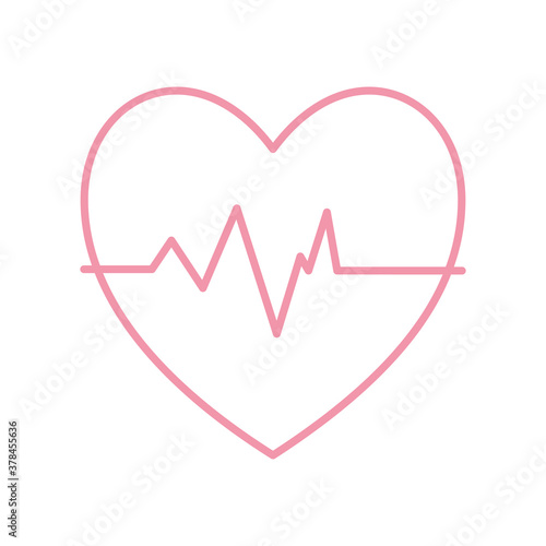 heart pulse line style icon vector design