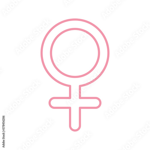 female gender line style icon vector design