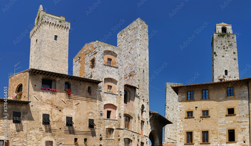 Towers of San Gimignano in the Piazza della Cisterna