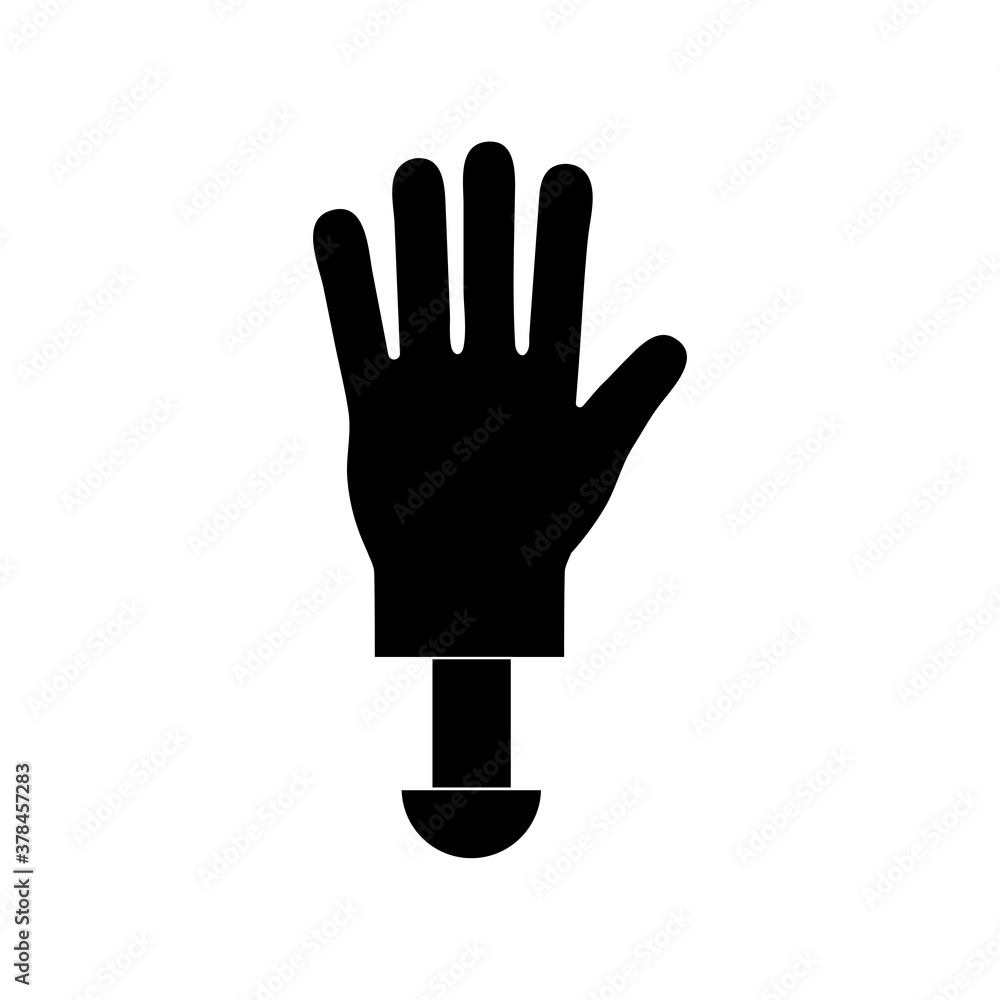 hand prosthesis silhouette style icon vector design hand prosthesis silhouette style icon vector design