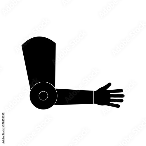 arm prosthesis silhouette style icon vector design