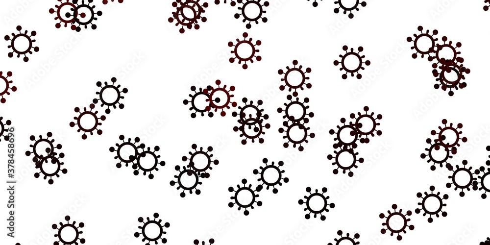 Obraz premium Light red vector background with covid-19 symbols.