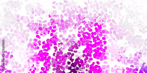 Light purple, pink vector pattern with abstract shapes.