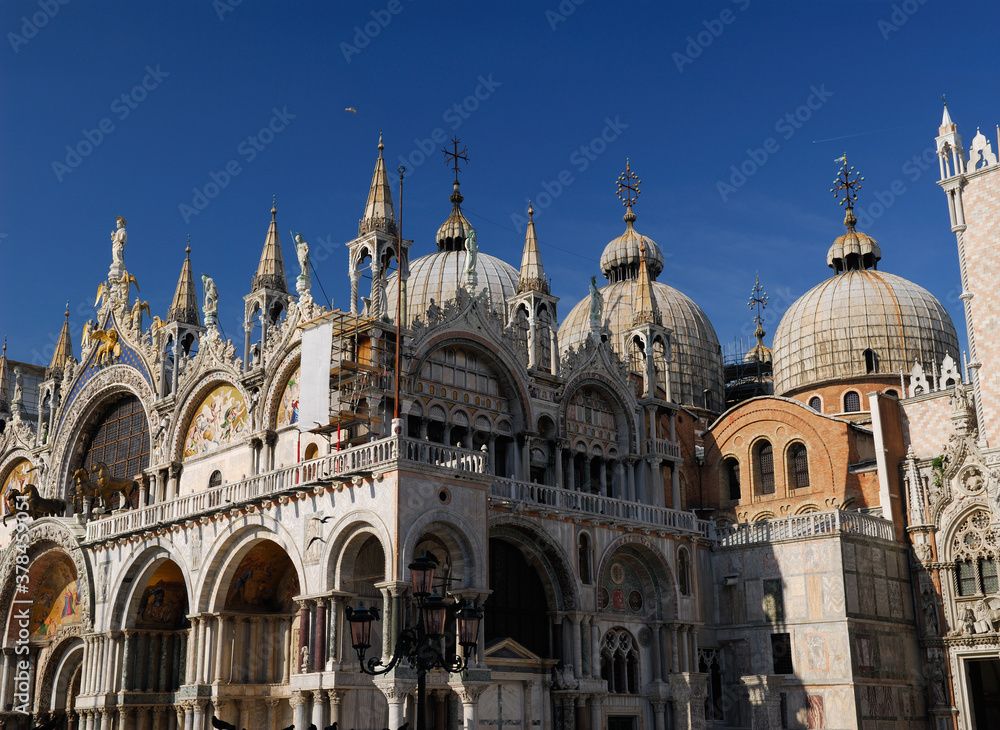 Saint Marks Basilica Facade in Venice Italy