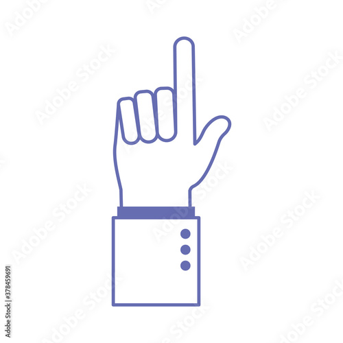 l hand sign language line and fill style icon vector design