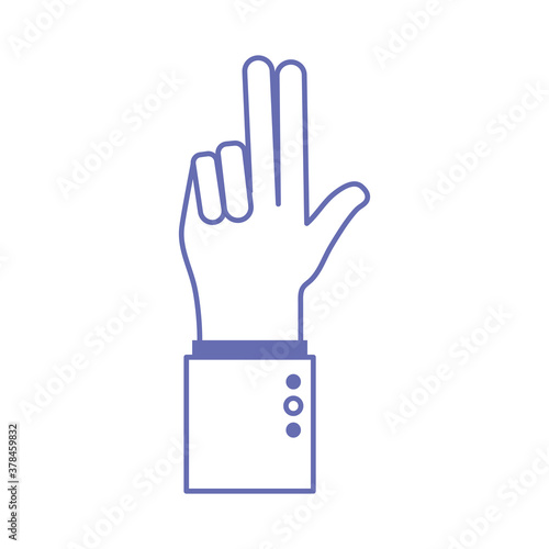 h hand sign language line and fill style icon vector design