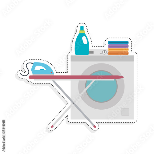Laundry objetcts icons. Laundry service at home - Vector
