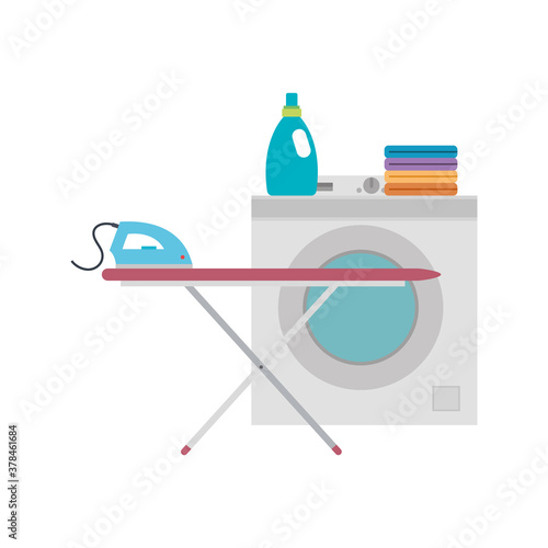 Laundry objetcts icons. Laundry service at home - Vector
