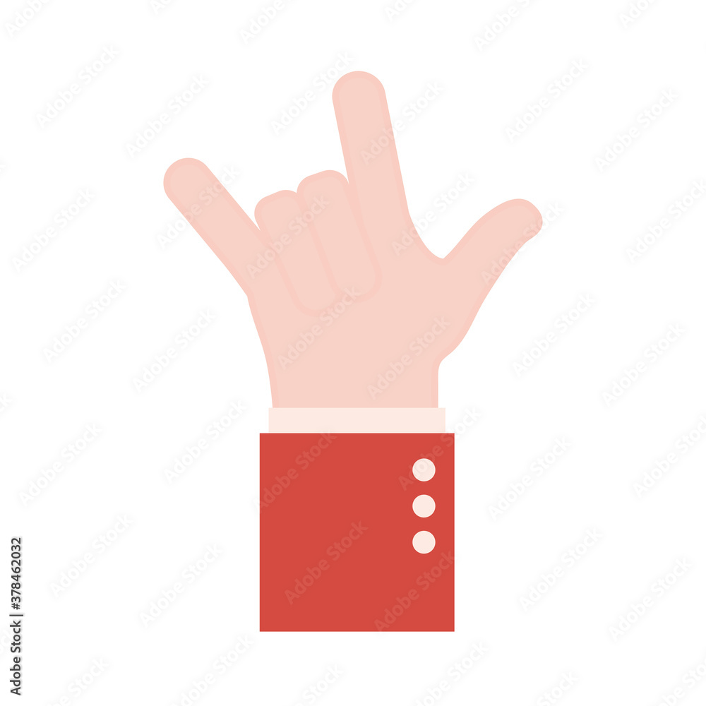 rock hand sign language flat style icon vector design