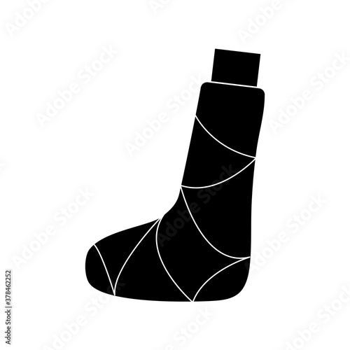 leg with cast silhouette style icon vector design
