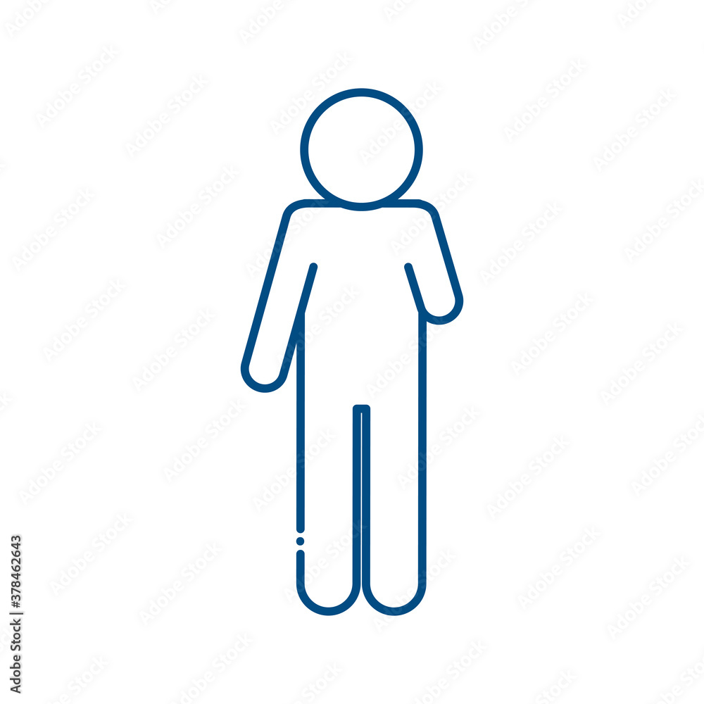 armless man line style icon vector design armless man line style icon vector design