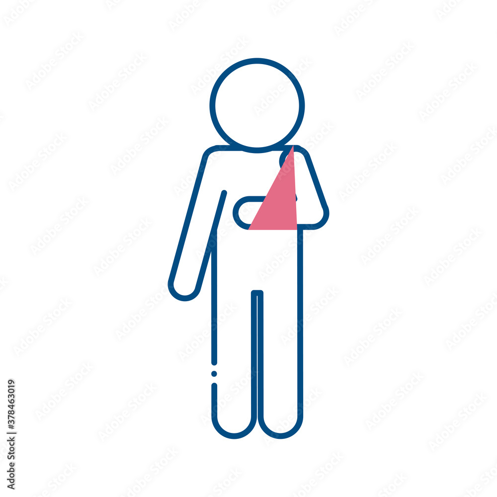man with arm cast line style icon vector design man with arm cast line style icon vector design