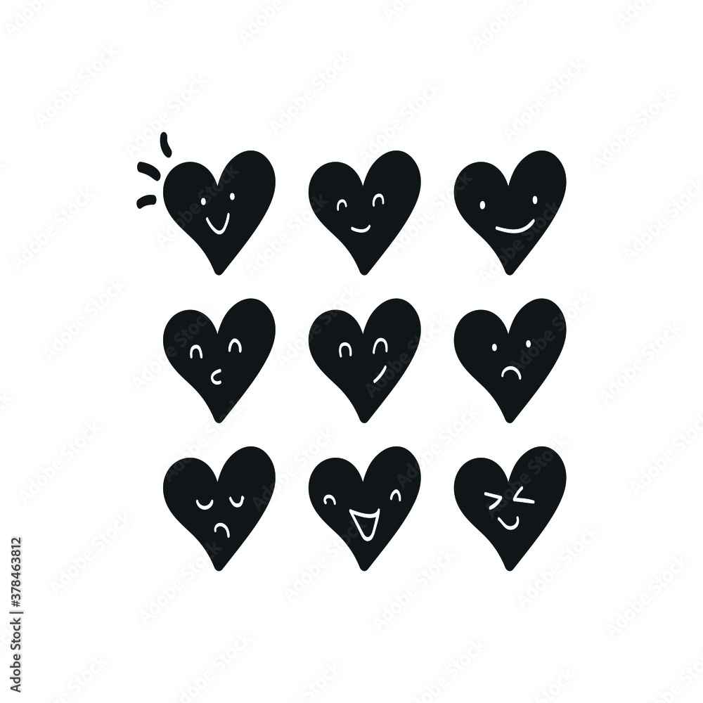 Doodle hearts, hand drawn love heart collection. Symbol of love. Doodle hearts, hand drawn love heart collection. Symbol of love.