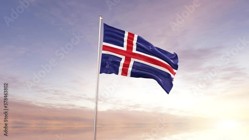 Iceland Flag With Air Force.  photo