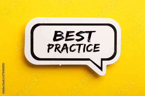 Best Practice Speech Bubble Isolated On Yellow Background