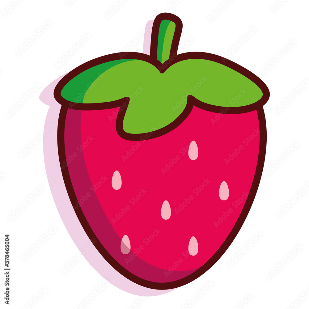 Fototapeta premium Isolated strawberry fruit tropical diet icon- Vector