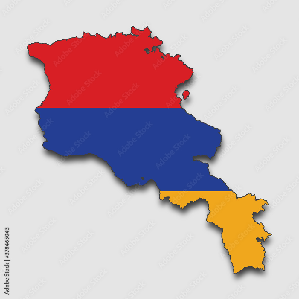 Map of The Republic of Armenia, Filled with the National Flag Map of The Republic of Armenia, Filled with the National Flag