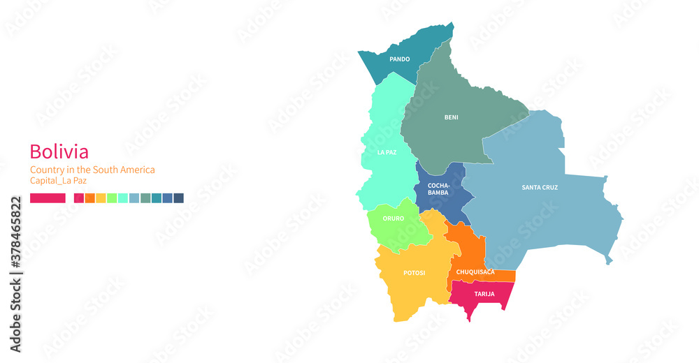 Bolivia Map Colorful Detailed Vector Map Of The South America Latin 1000 F 378465822 HHlsacozrYXM4vE9PpFOV7uhADVl8rxf 