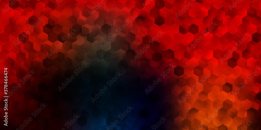 Dark multicolor vector template in a hexagonal style.