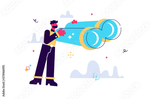 Vector cartoon illustration of Happy funny 